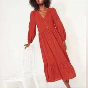 100% Cotton Old Navy Dress in Rusty Orange L